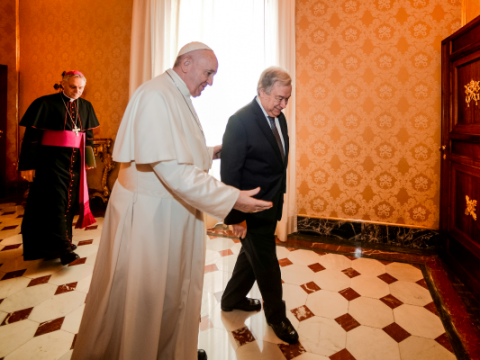 Pope and United Nations chief record video with Christmas wishes