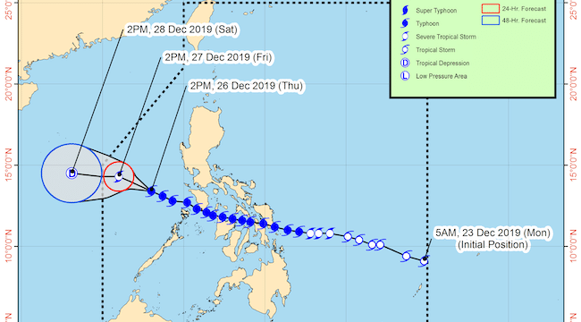 Typhoon barrels through central Philippines at Christmas