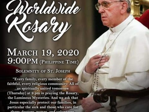 Worldwide Rosary (Solemnity of St. Joseph) at 9:00pm (GMT +8)