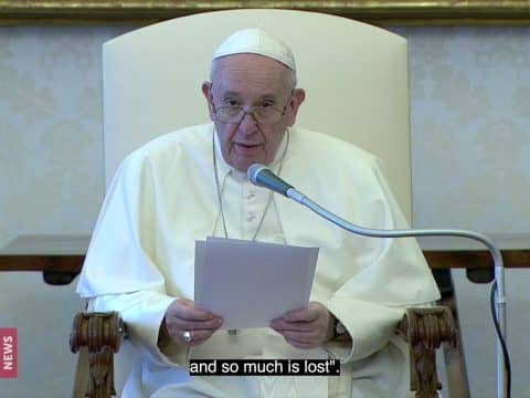 Pope speaks out against racism and self-destructive violence