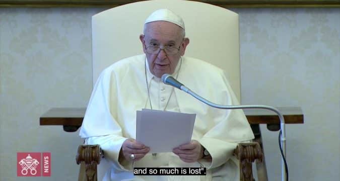 Pope speaks out against racism and self-destructive violence