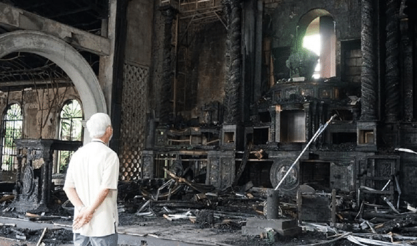 Centuries-old Philippine church gutted by fire
