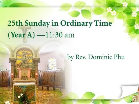 Mass from St. Teresa’s Church, Kowloon for 25th Sunday in Ordinary Time Hong Kong, September 20, 11.30am (GMT +8)