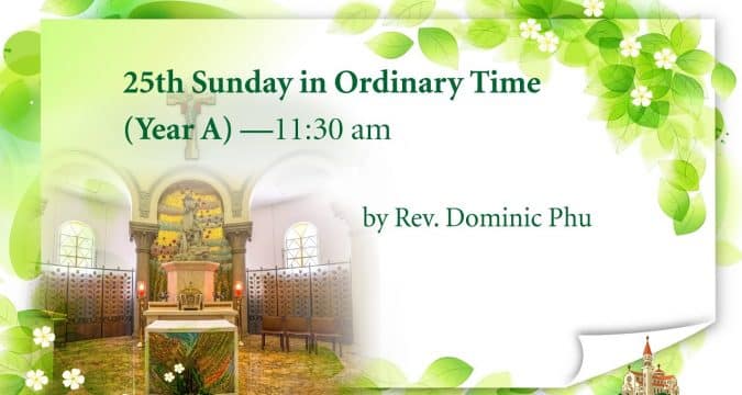 Mass from St. Teresa’s Church, Kowloon for 25th Sunday in Ordinary Time Hong Kong, September 20, 11.30am (GMT +8)