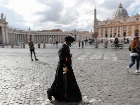 Pope Francis expelling the merchants from the temple