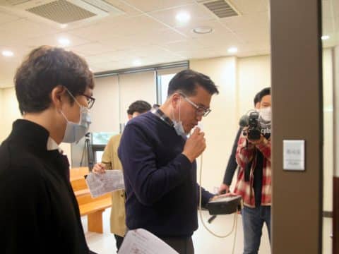 Specially adapted confessionals at Seoul’s Myeongdong Cathedral
