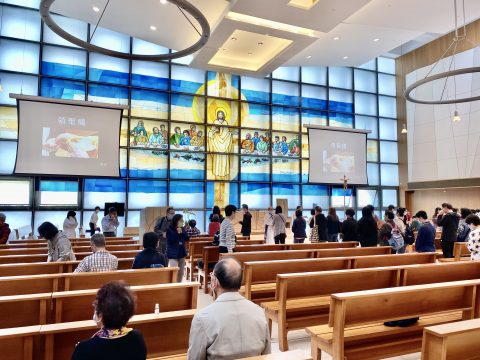 Communion service at St. Andrew’s church, Hang Hau