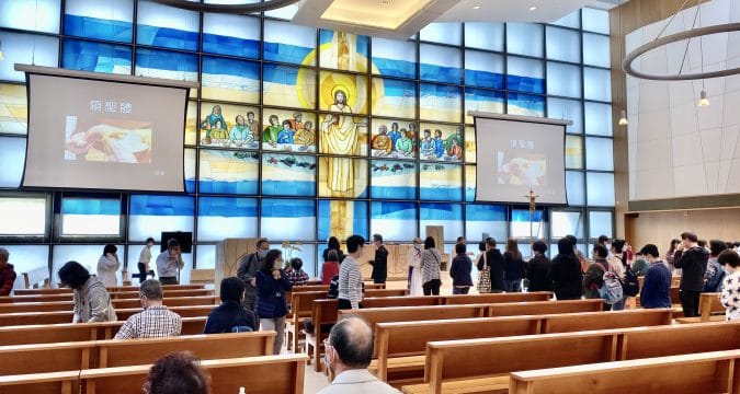 Communion service at St. Andrew’s church, Hang Hau