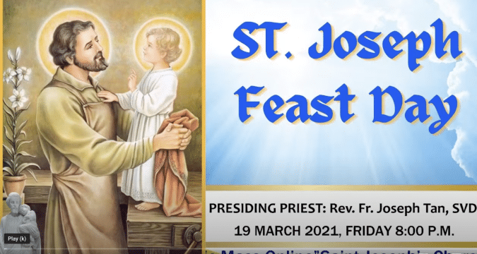 Feast of St. Joseph, from St Joseph’s Church, Central, 8.00pm, March 19