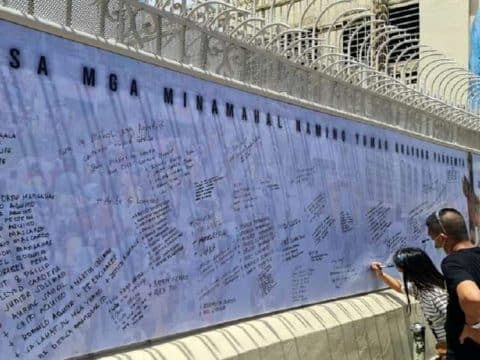 Covid-19 memorial wall at Quiapo Church