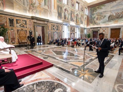 Dignity comes from work, not money, pope tells young people