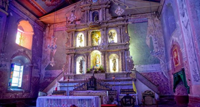 The main altar of the Church of Our Lady of Immaculate Conception [Baclayon Church], Bohol, the central Philippines, under repair in 2014 following the magnitude 7.2 earthquake that struck the island in 2013. Photo: Robi Gallardo
