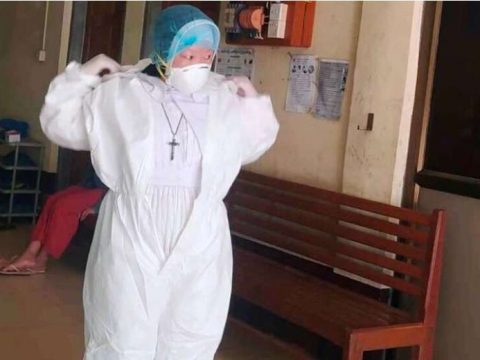 Myanmar’s kneeling nun now helping Covid patients