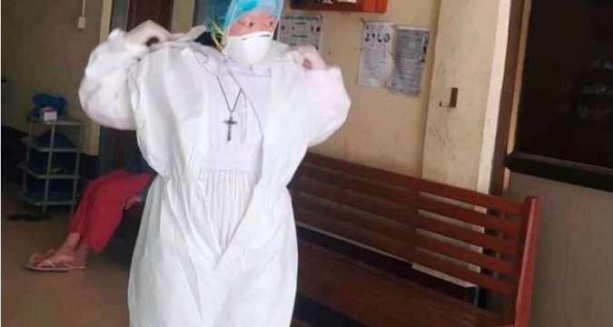 Myanmar’s kneeling nun now helping Covid patients