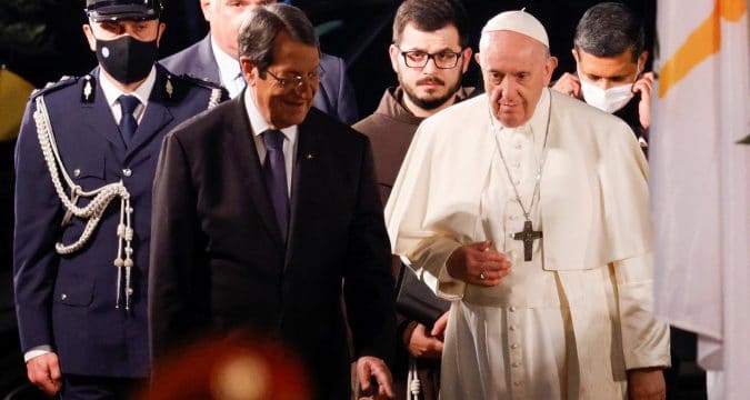 In Cyprus, pope urges dialogue for peace and care for migrants