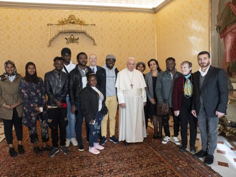 Pope welcomes first group of asylum-seekers from Cyprus