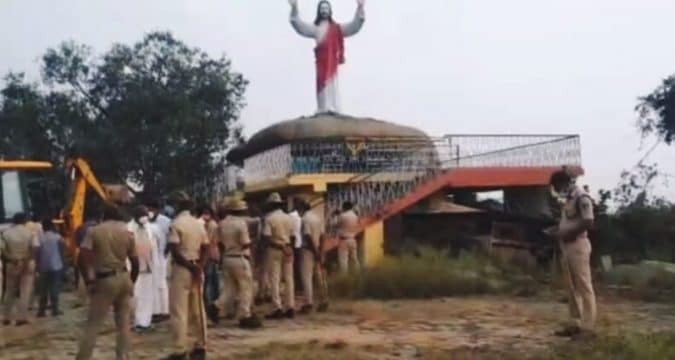 Decades-old statue of Jesus removed in southern India