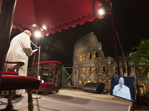 During Way of the Cross families share pain of loss and horrors of war