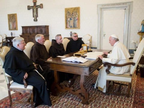 Religious brothers can be superiors of orders with priests, pope says