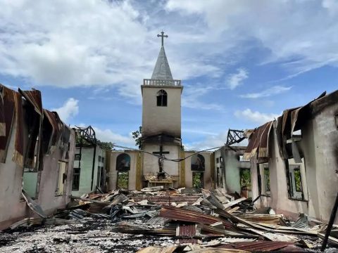 Bombs hit two churches in Myanmar