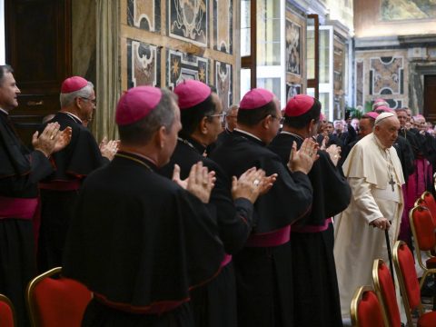 Pope meets bishops attending weeklong course 
