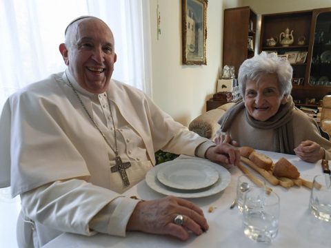 Pope visits 90-year-old cousin