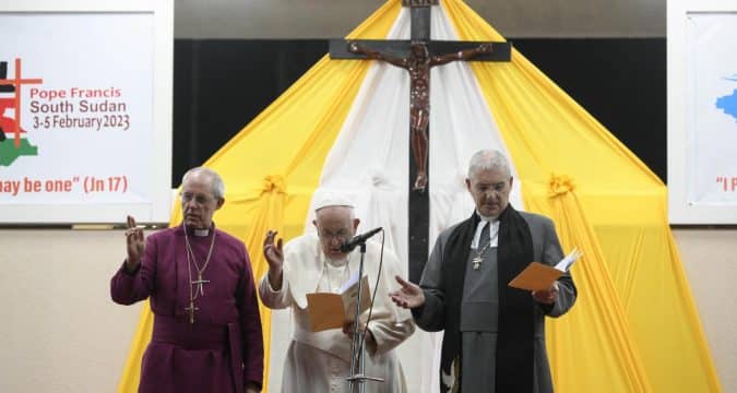 Stop war and self-destruction pope says on flight back from Africa