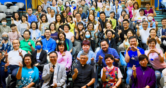 Bishop Chow welcomes the newly-baptised