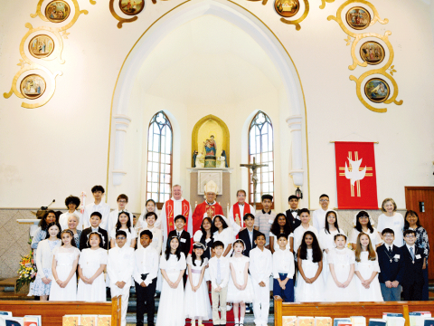 First communion and confirmation at Rosary Church