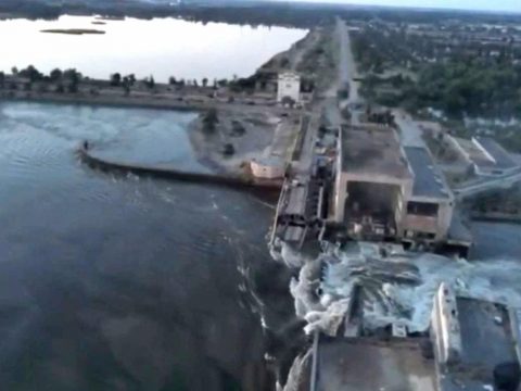 Destruction of critical dam floods south of Ukraine
