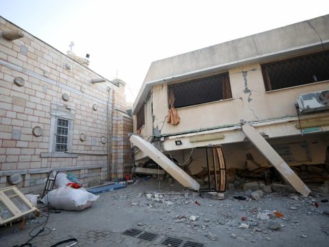 Gaza parish mourns those killed in blast at Greek Orthodox complex