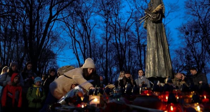 Kyiv’s cathedral damaged in drone attack as Ukraine marks Holomodor genocide