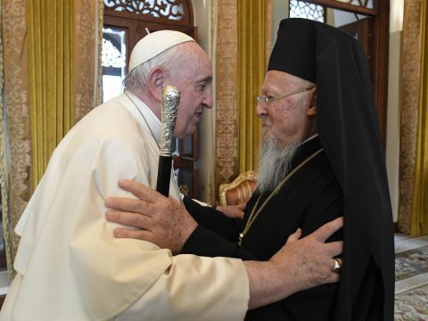 Journey toward Catholic-Orthodox unity began with an embrace, pope says