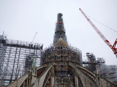 Reconstruction of roof structure of Notre Dame de Paris completed