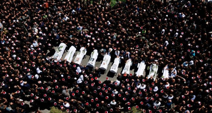 Gaza church escapes damage from missile, children killed in Golan Heights mourned