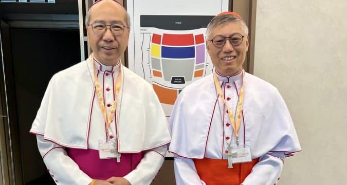 Cardinal Stephen and Bishop Ha in Singapore with Hong Kong delegation