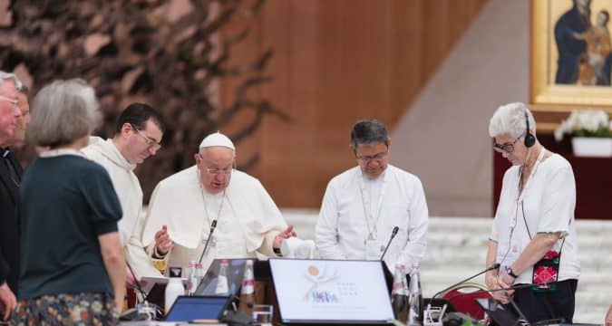 Scenes from the General Congregations of the Synod on Synodality on October 14