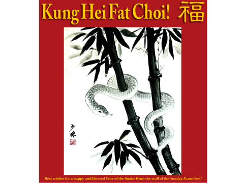 Best wishes for a happy and blessed Year of the Snake from the staff of the Sunday Examiner!