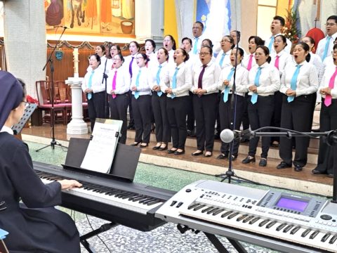 Singing in prayers at St. Joseph’s