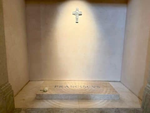 Our beloved Pope Francis rests here under the gaze of our Mother Mary
