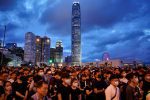 Protesters gathered at Tamar Park in Hong Kong. Photo: CNS/Reuters