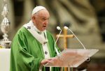 Pope Francis gives the homily during Mass on World Mission Sunday in St. Peter’s Basilica on October 20. Photo: CNS