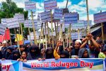 Rohingya refugees participate in a rally to observe World Refugee Day at a refugee camp in Cox’s Bazar, Bangladesh, on June 20. Photo: CNS/Reuters