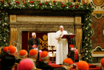 Pope Francis addresses the Roman Curia on 21 December 2019. Photo: CNS