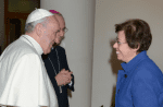 Pope Francis with Francesca Di Giovanni, right. Photo: CNS/Vatican Media