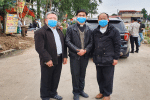 Father Joseph Hoang, centre, with two other priests before starting his pastoral and health services ministry at Son Loi Commune on February 16. Photo: UCAN/courtesy of Father Francis Xavier Nguyen Duc Dai