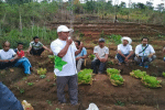 Father Hasan speaking to farmers in East Nusa Tenggara. Photo: UCAN/supplied