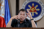 Philippine president, Rodrigo Duterte, updates the country on the government’s efforts in addressing the Covid-19 coronavirus outbreak at the Malago Clubhouse in Malacañang on March 30. Photo: Presidential Communications Operations Office