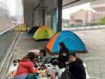Foreign domestic workers take a much needed break on their day off somewhere in Central.