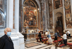 People pray at the chapel of St. Sebastian, in St. Peter's Basilica on May 18. Photo: CNS/Reuters